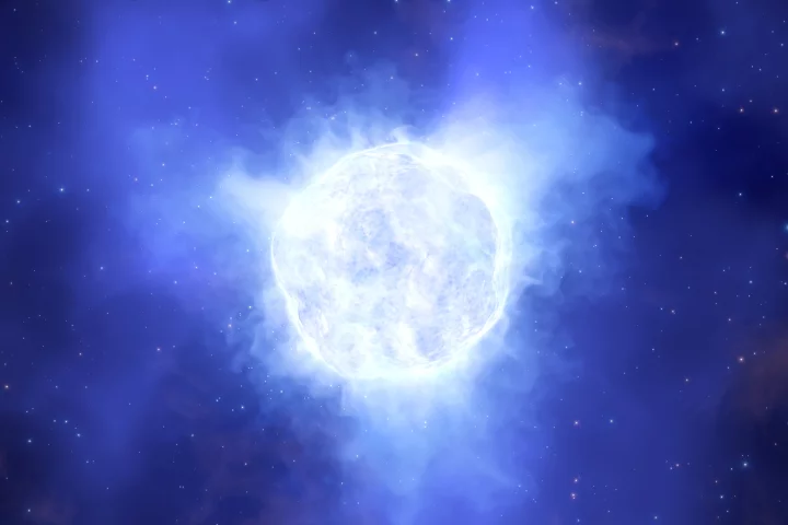 Artist's impression of the now vanished luminous blue variable star