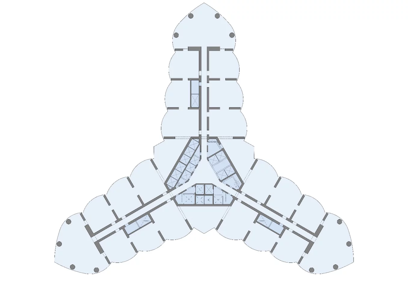 Architectural drawing of the Burj Khalifa