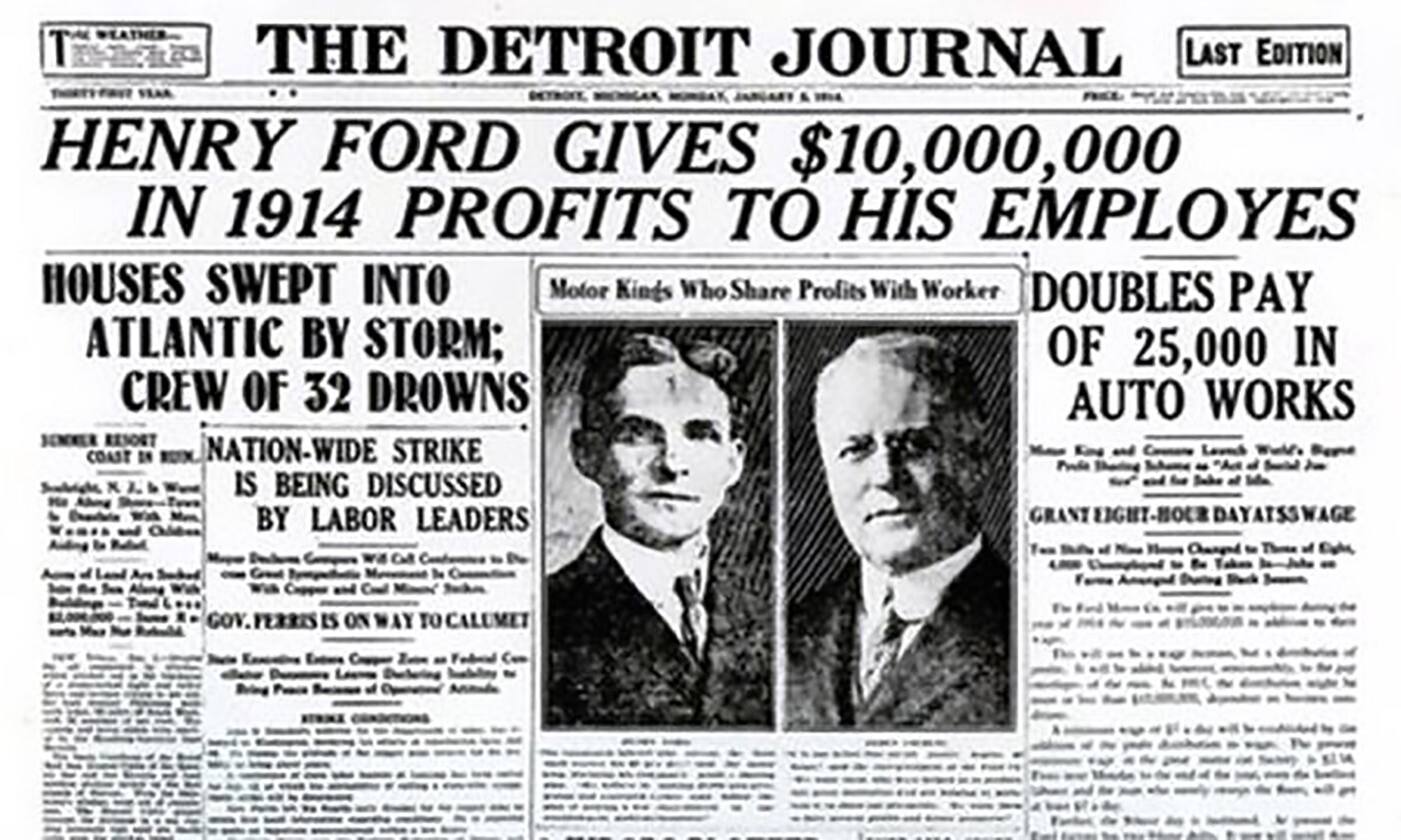 In a world defined by economic efficiency, the coming of the production line in 1913 had a profound effect. Before the production line, it required 12.5 hours of labour to produce a Model T. After the production line, a Model T could be produced using 93 minutes of manpower, reducing the cost of labour by 87.6%. In 1910, a Model T Ford Runabout cost $900. In 1916, the same car sold for $350. By the middle 1920s, the price was $260. Ford's price advantage meant its top selling vehicle could be offered at such a price that it drove adoption by the masses, enabling affordable personal transportation to the common man for the second time, though in a far faster and more comfortable form than the bicycle. 15 million Model T Fords would be sold in the next 20 years.