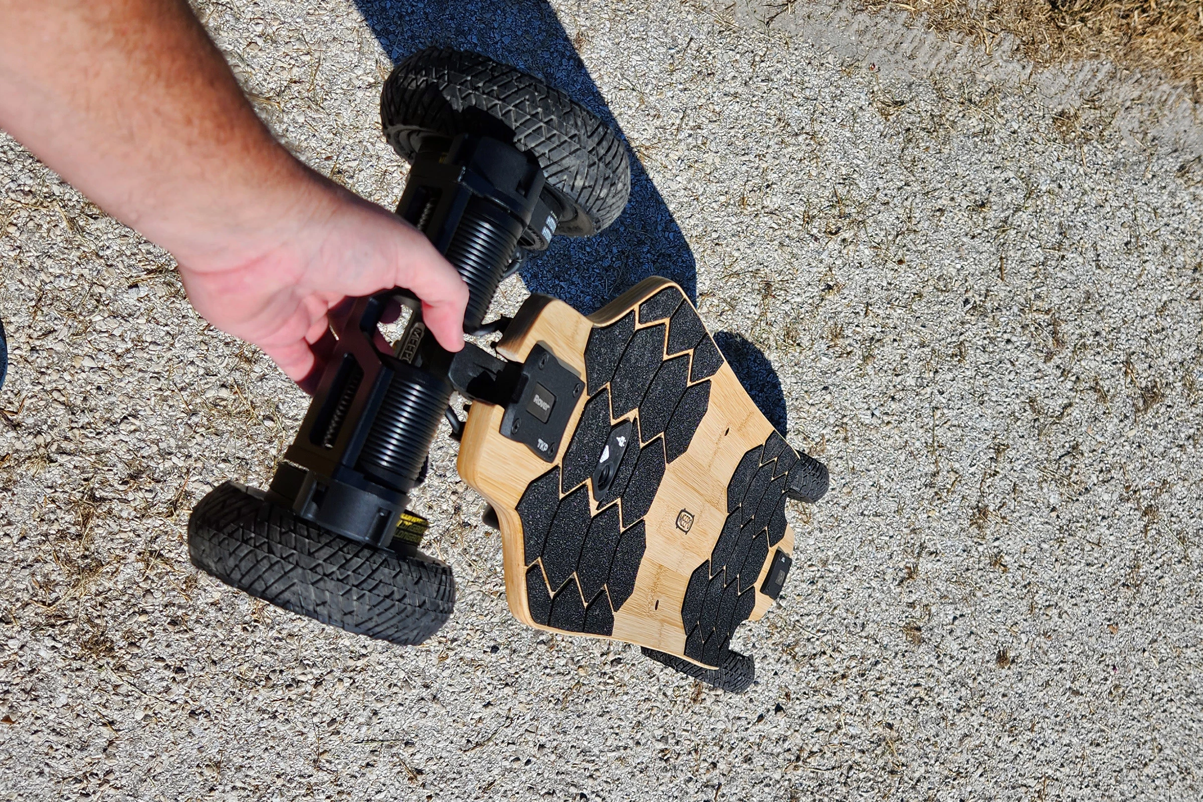 The bash guard makes for a great little handle to roll the hefty beast around like an old suitcase when you need to