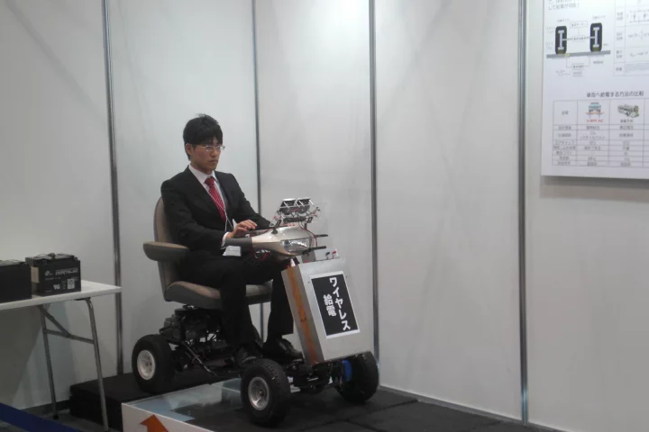 A means of powering electric vehicles using radio frequency transmission has been demonstrated at CEATEC 2014 (Photo: Stephen Clemenger/Gizmag)
