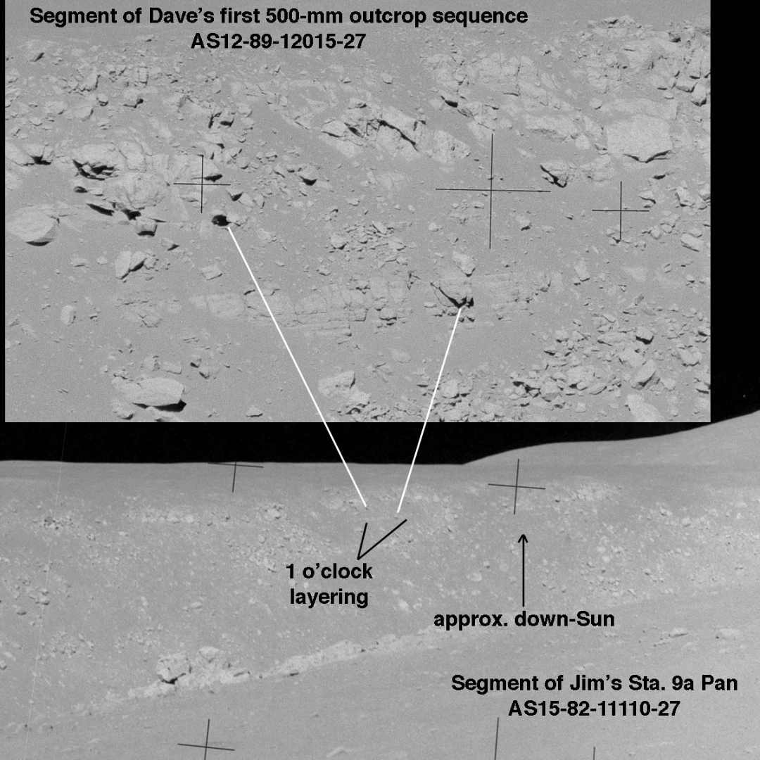 Lunar outcrop photographed using the 500mm lens