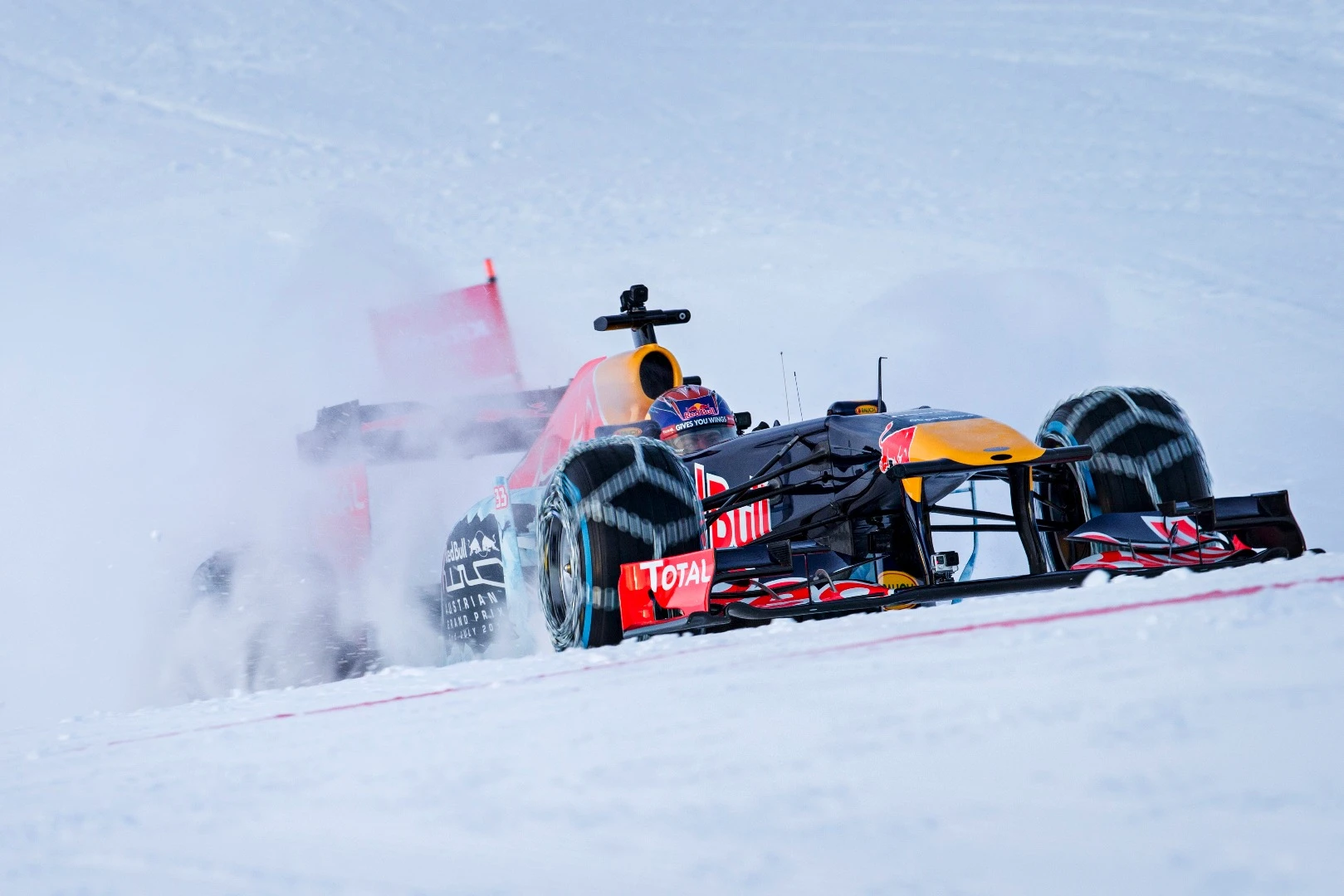Verstappen on the snow