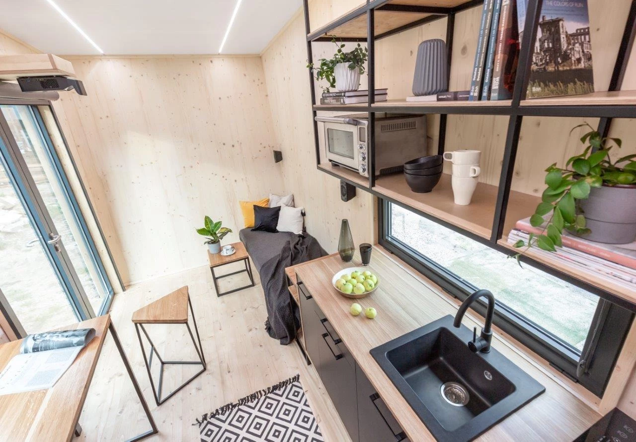 The Dark Vader's living room includes a sofa and a small coffee table