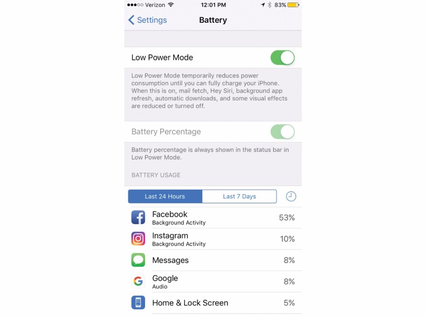 Settings > Battery