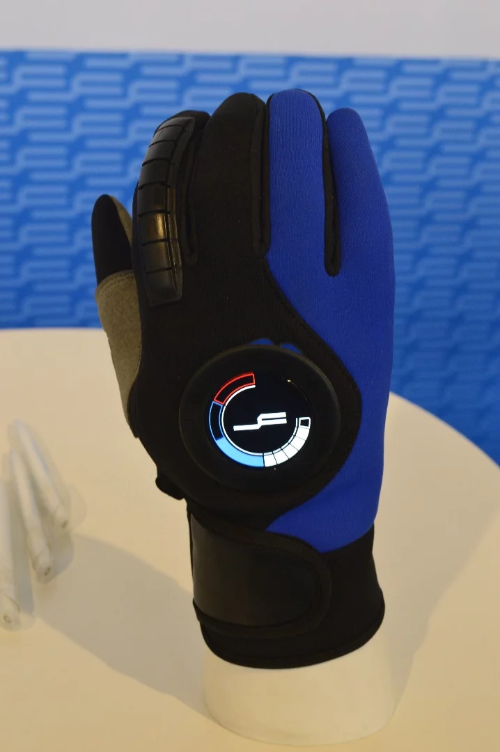 The J-Force eFlex glove lets you accelerate with bend of your index finger and shows information on a back-of-hand display