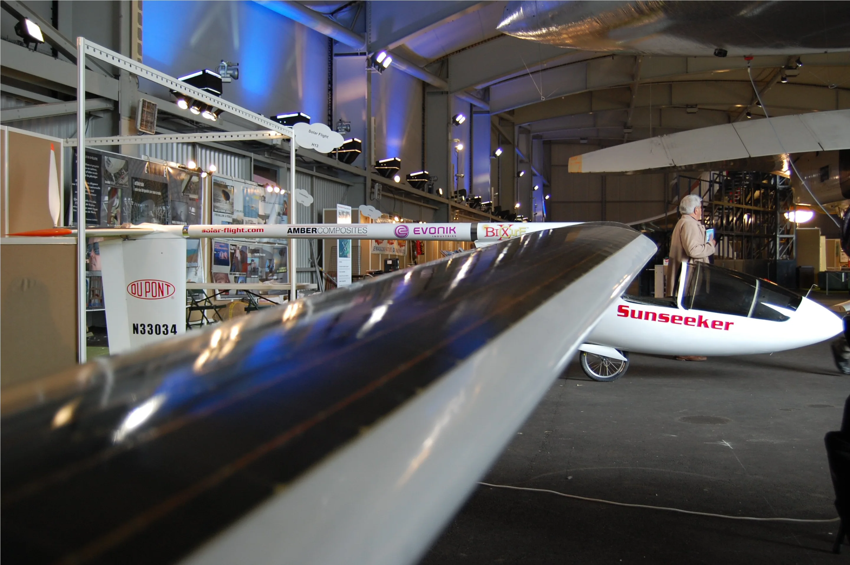 The huge 17 meter wingspan of the Sunseeker II