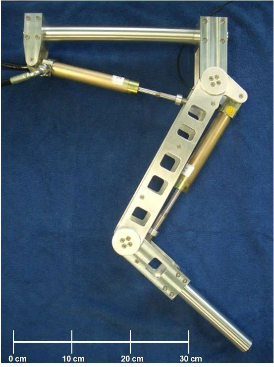 Leg design for HyQ, the Hydraulically actuated Quadruped robot by IIT (Photo: IIT)