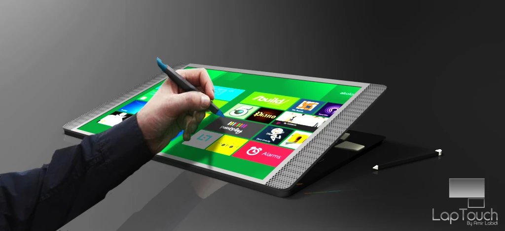 The screen can flip in a similar manner to hybrid laptop touchpads currently on the market (Image: Amir Labidi)