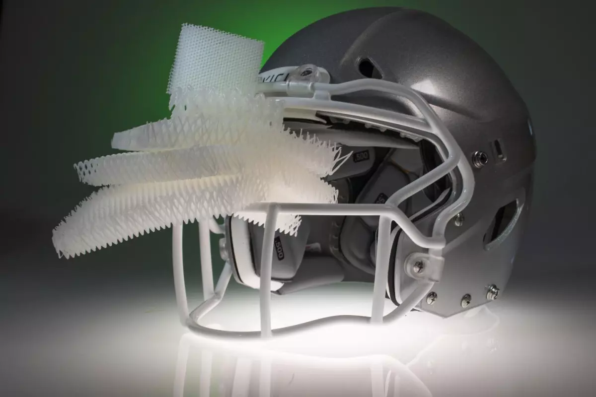 The material could replace the foam protective padding that currently sits beneath the outer shell of sports, motorcycle and military helmets