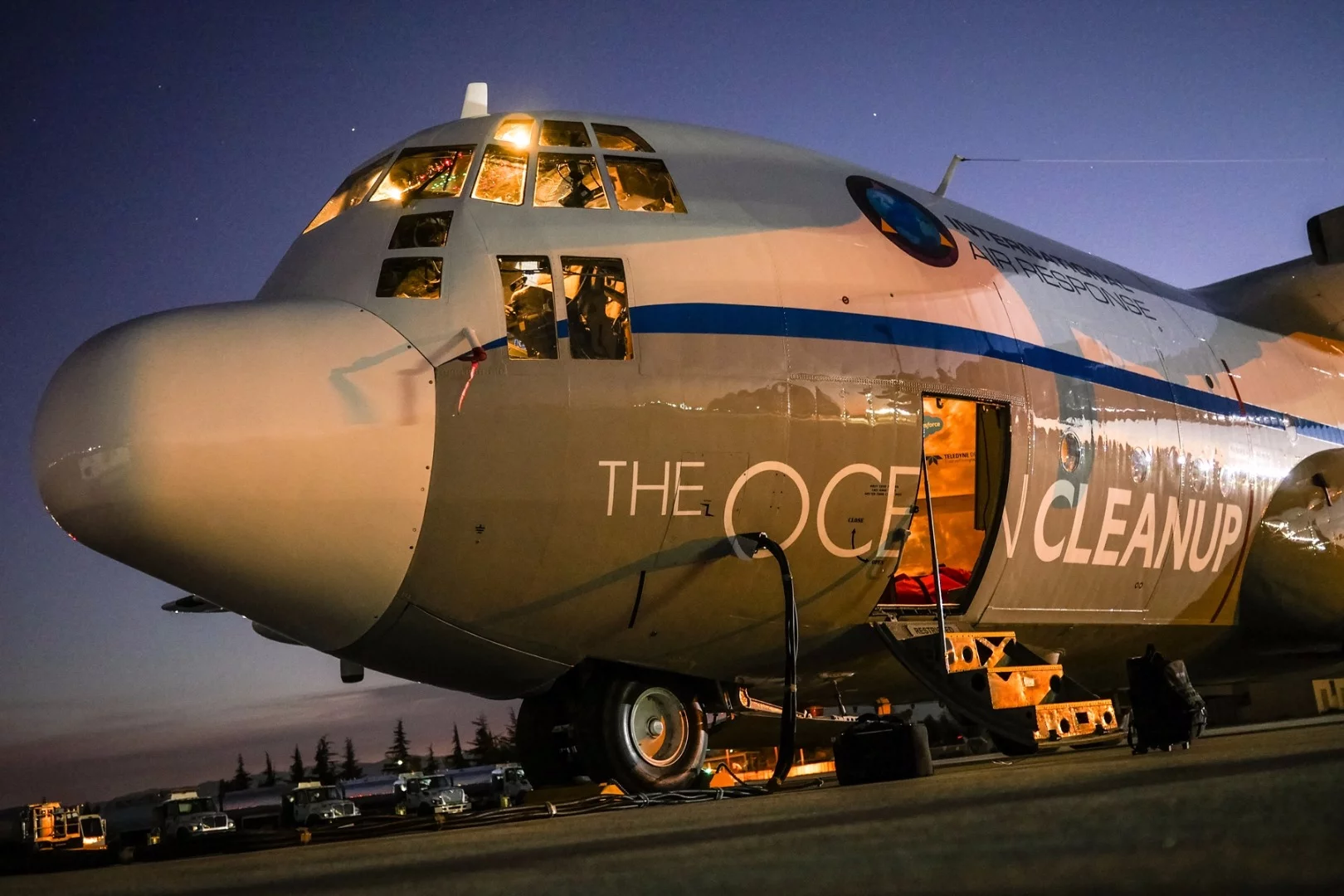 The Ocean Cleanup's Aerial Expedition is using a modified C-130 Hercules aircraft