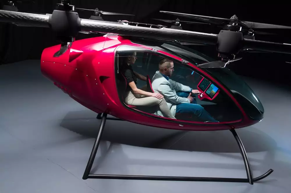 The Passenger Drone comes equipped with a touchscreen that allows users to punch in their destination