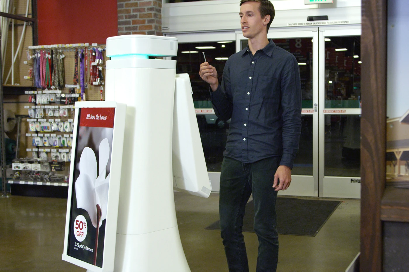 The OSHbot uses sensors to identify human bodies