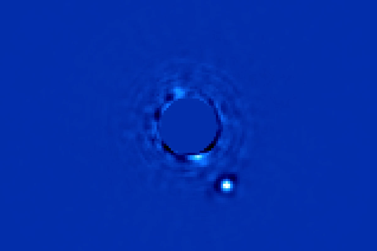The team targeted the Beta Pictoris system and retrieved direct images of the planet Beta Pictoris b some 63 million light years away (Image: Christian Marois, NRC Canada)