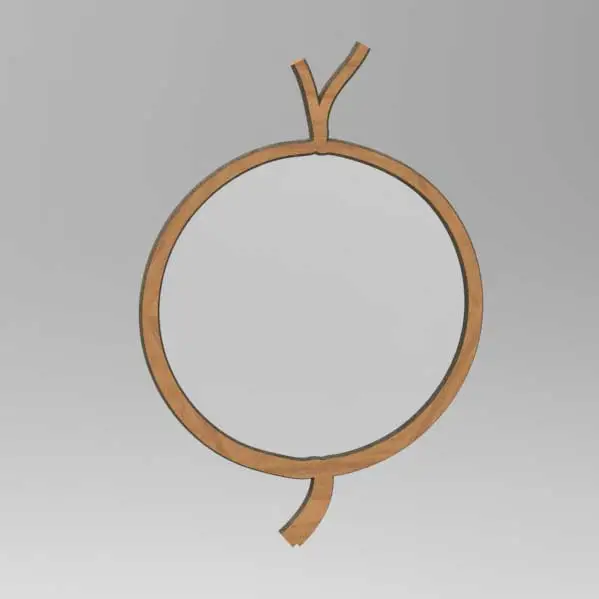 A round mirror surround after harvesting and finishing