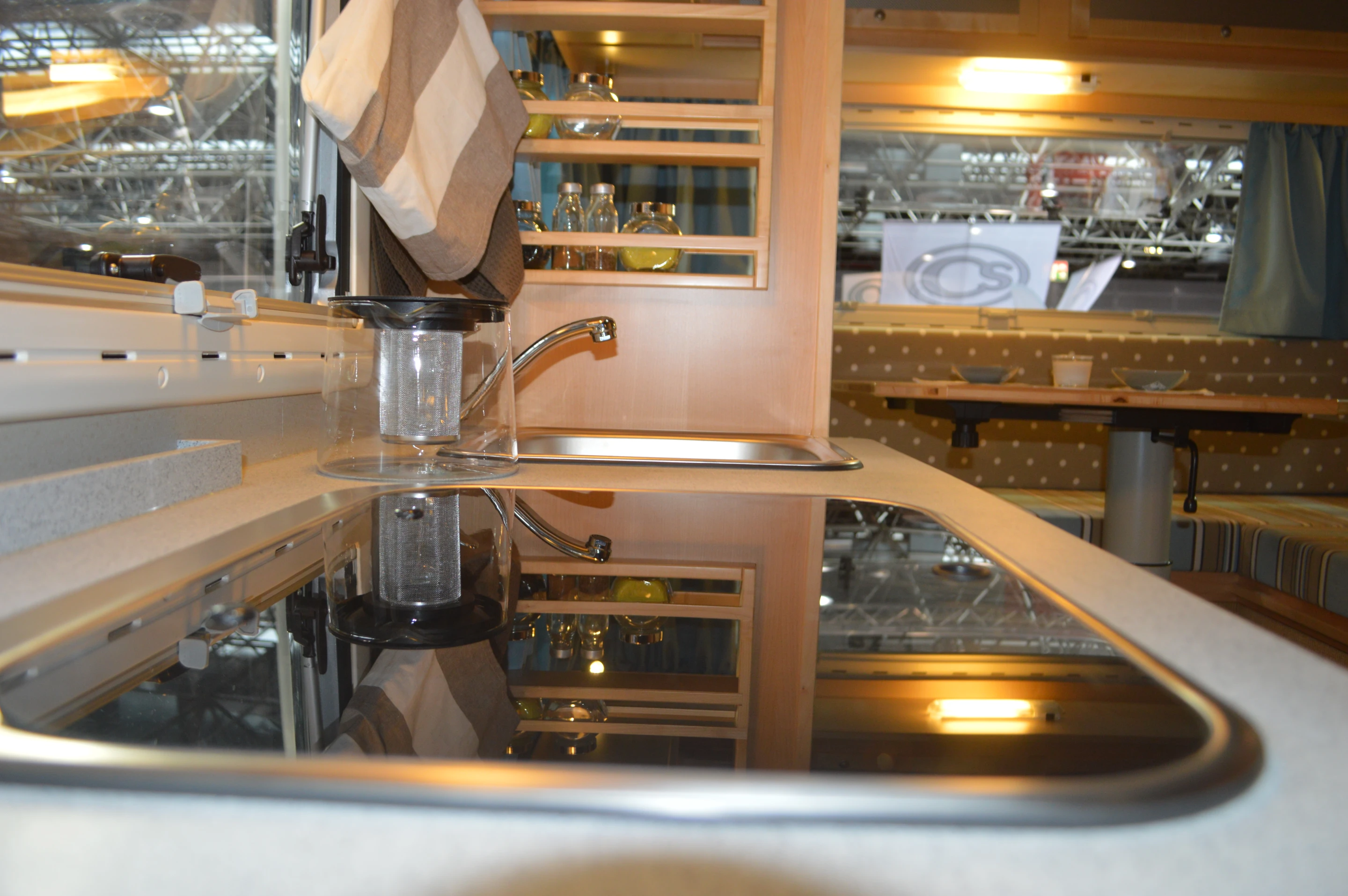 The EX 345's kitchen area