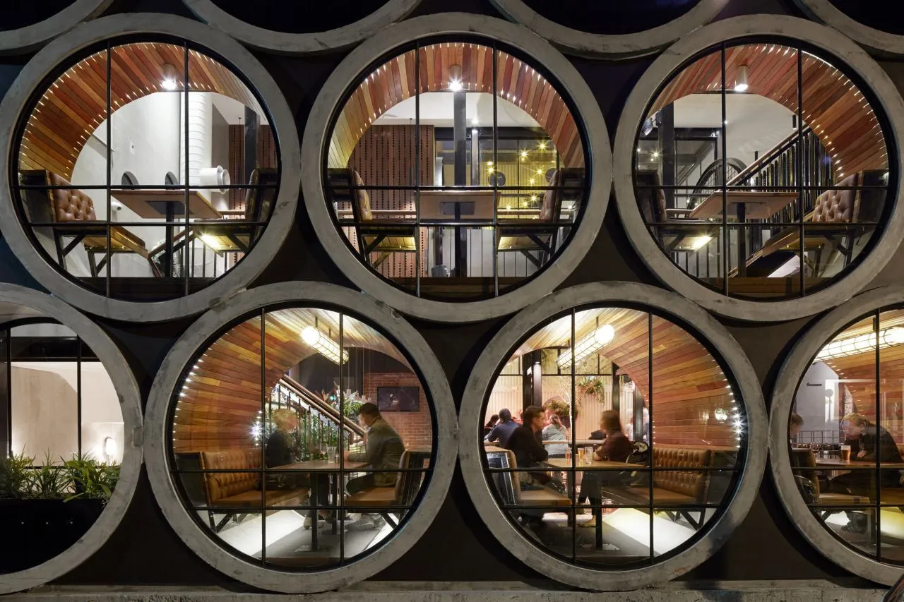 The recently completed renovations include the re-use of 17 culvert concrete pipes