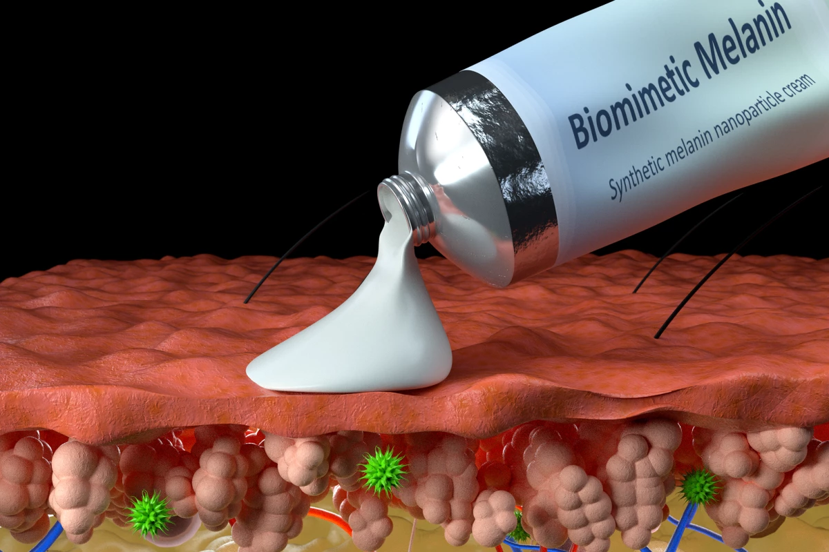 Researchers have used synthetic melanin to create a cream that protects against sun damage and accelerates skin healing