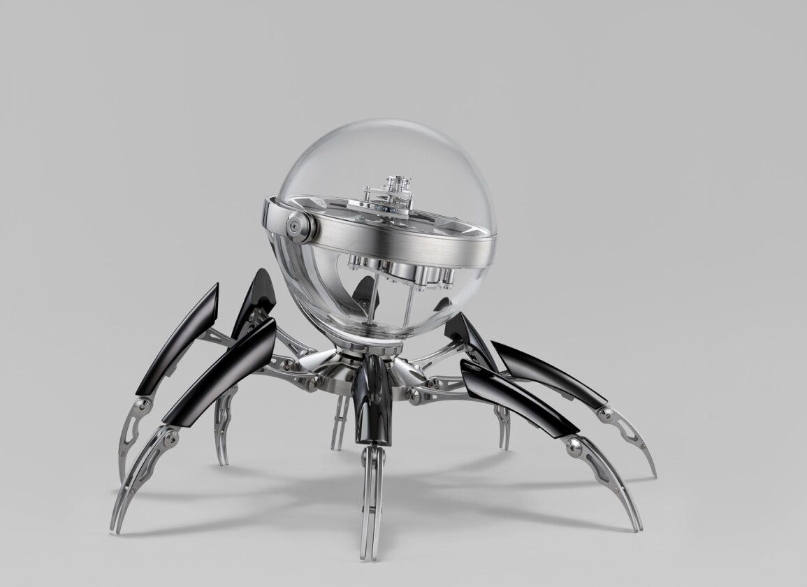The Octopod's eight legs can be articulated individually, to pose the piece