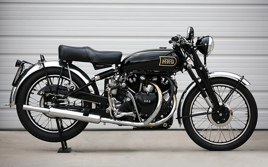 An older but pristine restoration at the time of the sale, this bike took the 1990 Best Of Show award at Del Mar, California, this matching frame and engine numbers 1949 Vincent Series C Black Shadow fetched $93,500 in August, 2008.