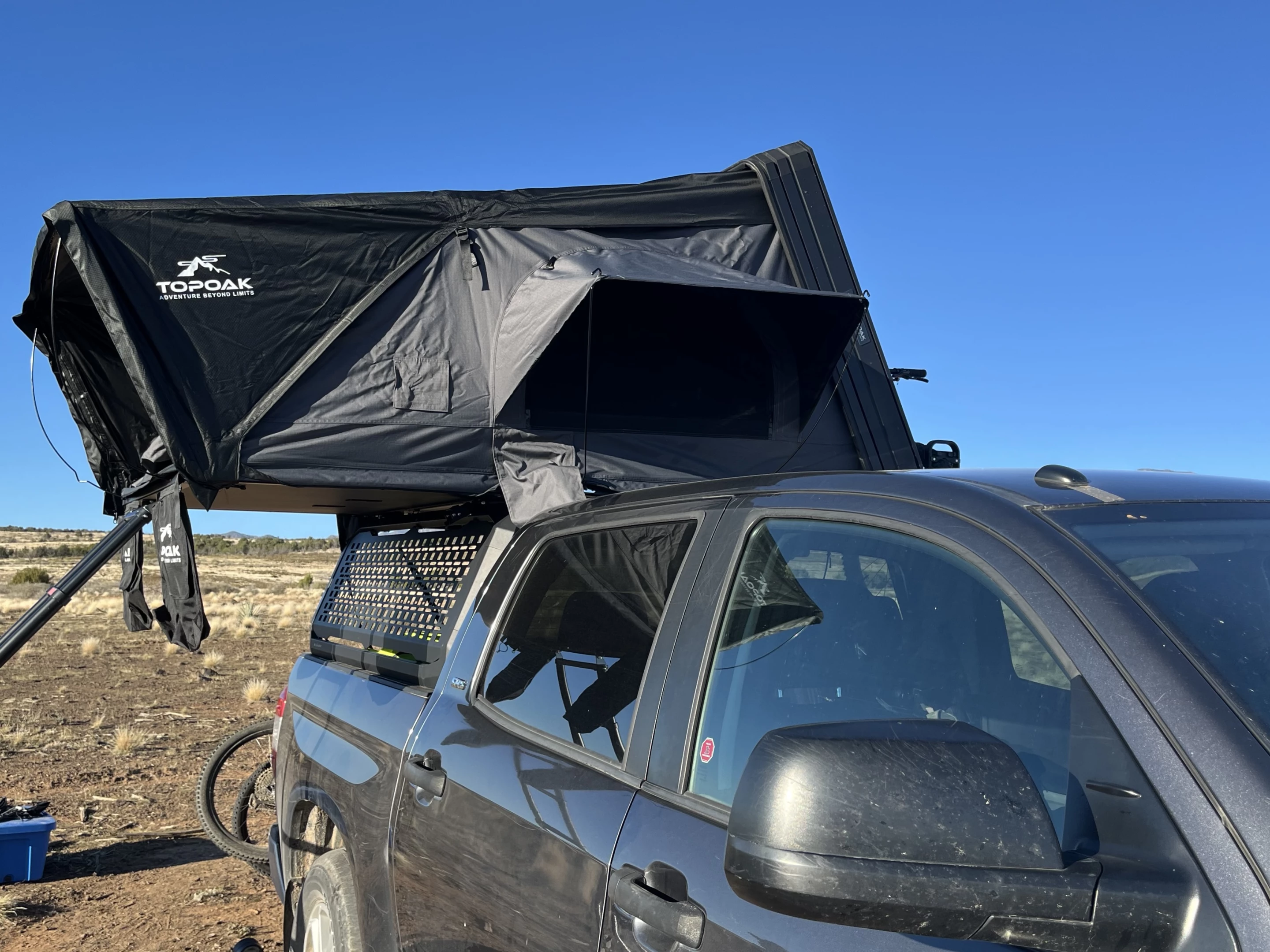 The Topoak Vision XL makes a roomy shelter for mountain biking base camp