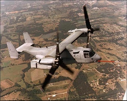 The Osprey V-22in full flight