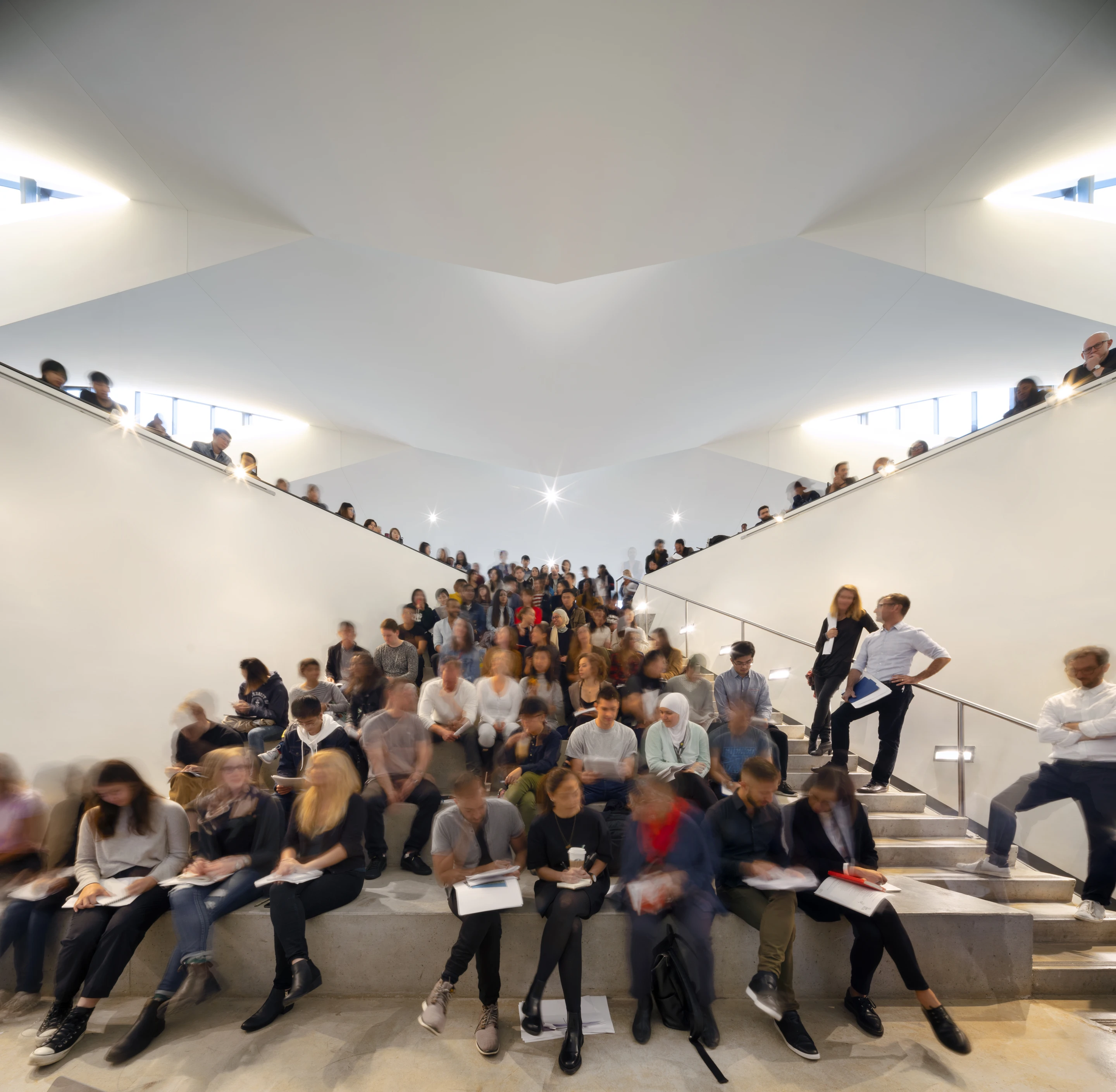 "Restoring the historic building while integrating a new addition with integrated stormwater management, a green roof, voided-slab floors, and ample daylight," says the AIA regarding Daniels Building at One Spadina Crescent