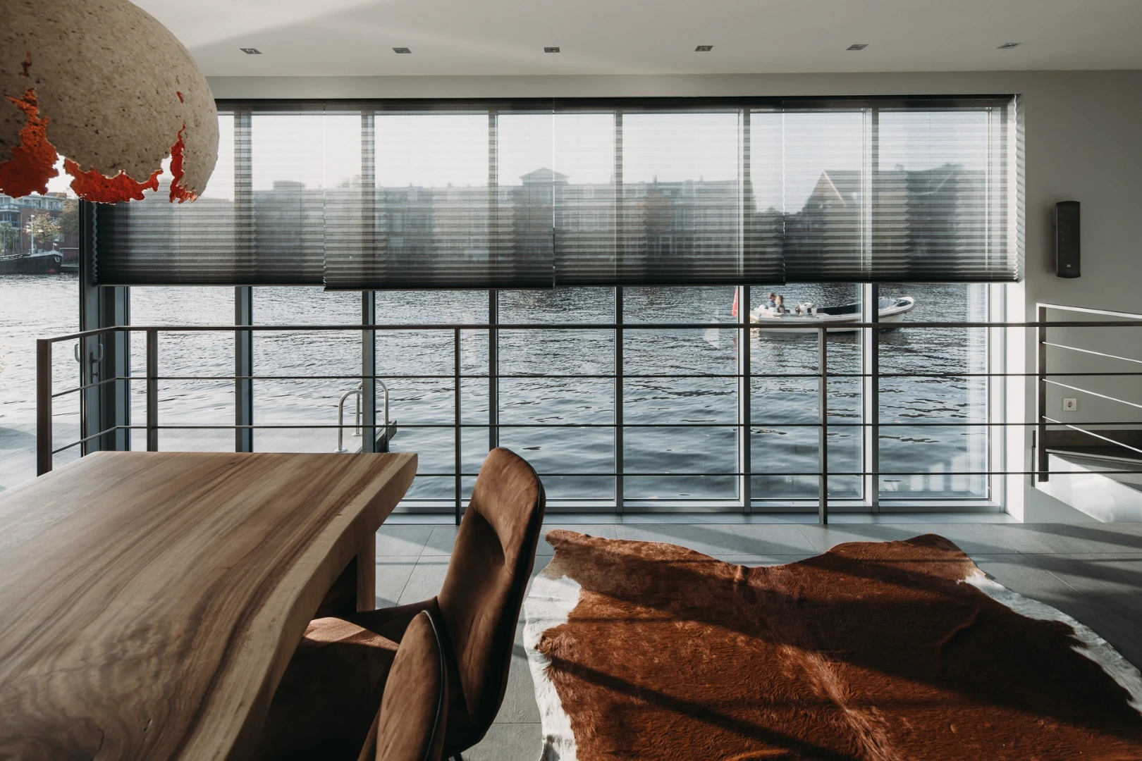 The home's interior is full of space and natural light