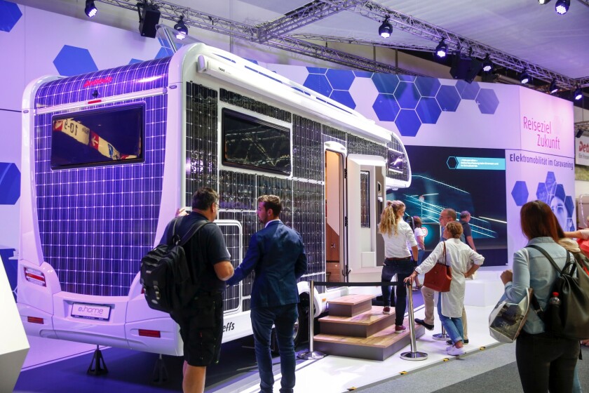 Dethleffs reveals the e.home electric motorhome concept with solar panel exterior