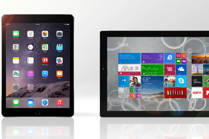 Gizmag compares the features and specs of the iPad Air 2 and Surface Pro 3