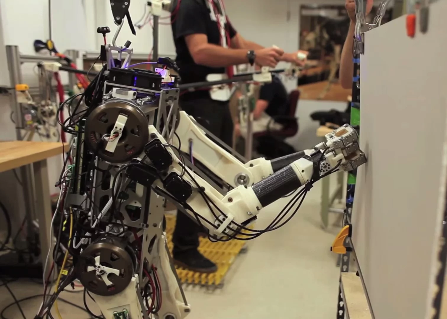 The robot is much stronger than its human controller
