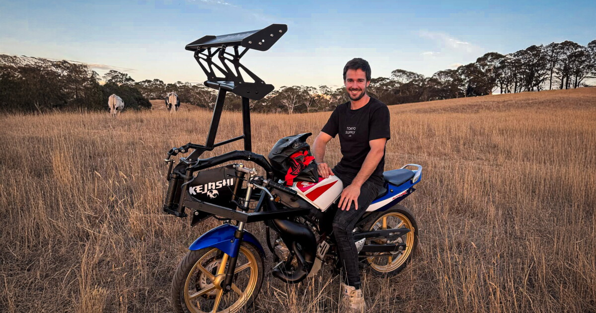 World's first tilt-wing motorcycle also debuts a wild steering system