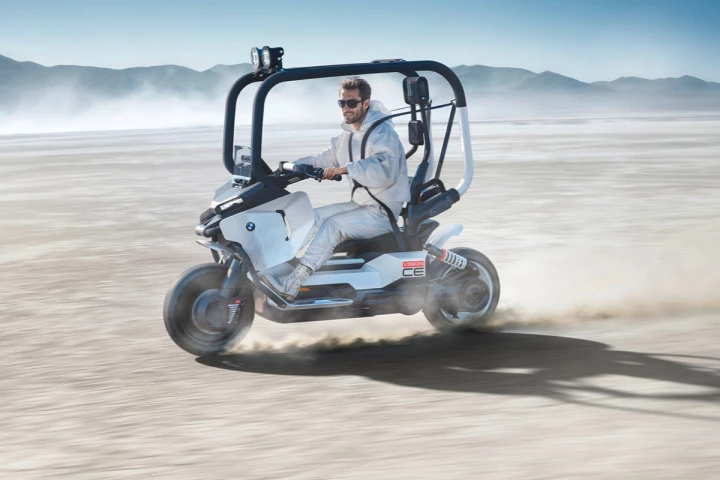 BMW Motorrad's Vision CE looks perfectly at home in the great outdoors
