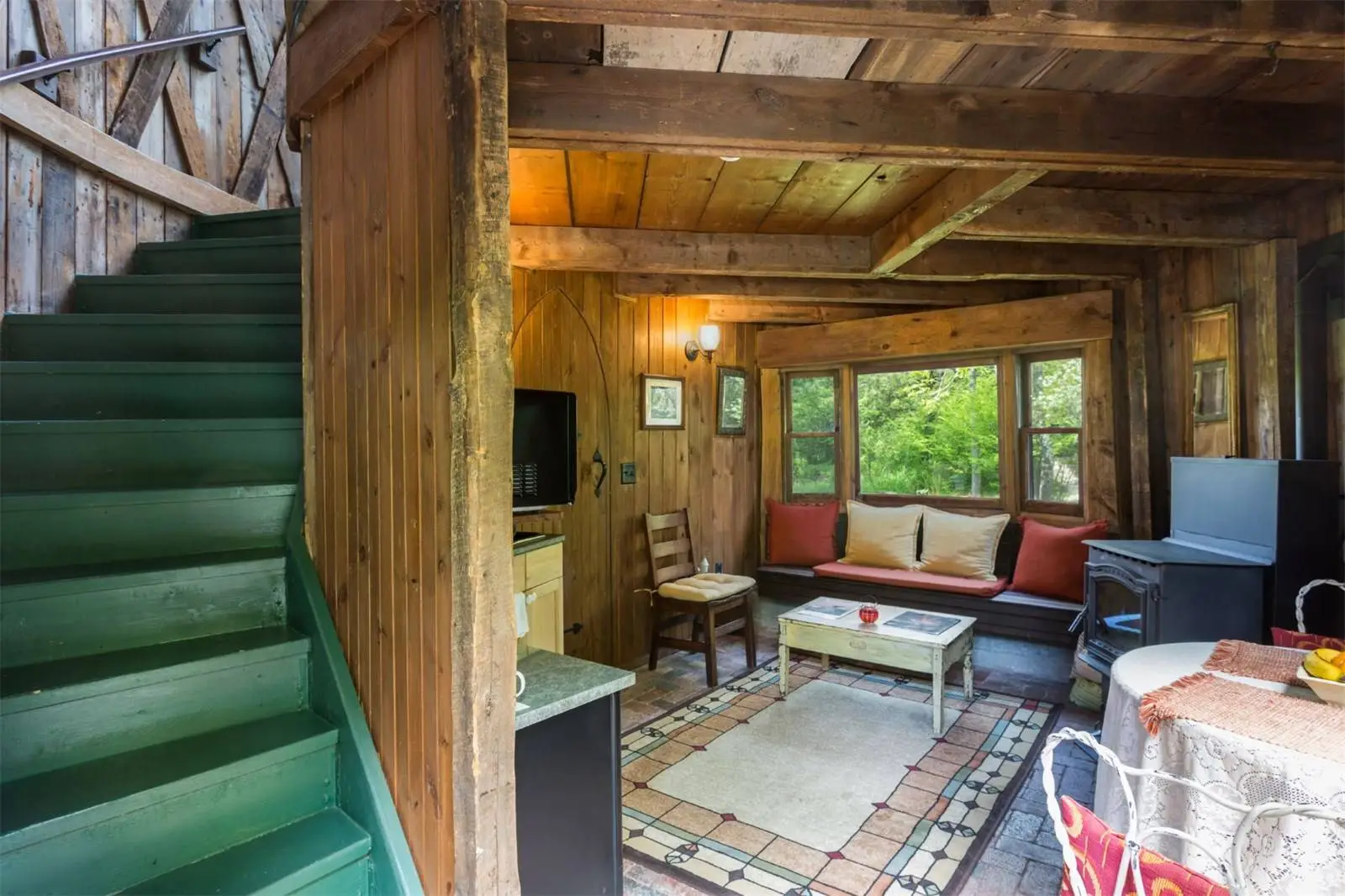 Living area inside the Tyringham Gingerbread House estate