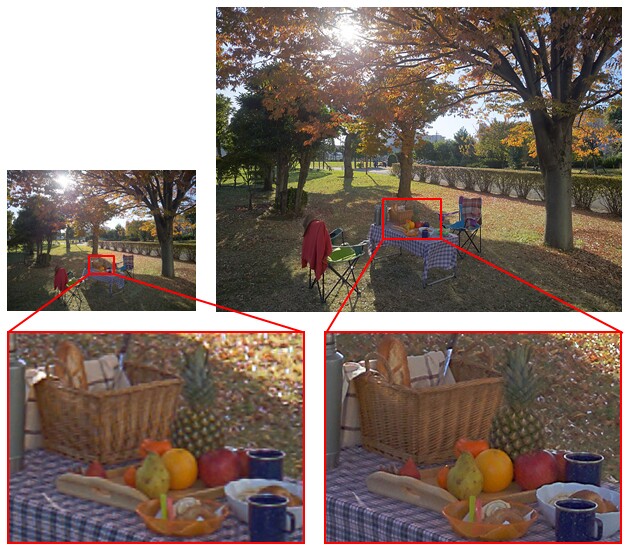 The HDR imaging sample from the Sony Exmor RS IMX230 (right) shows its improved performance over the IMX135