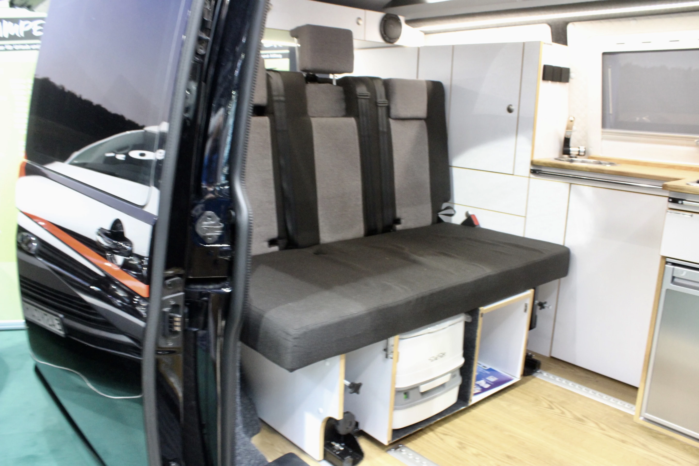 Buyers can add an under-seat portable toilet as an option