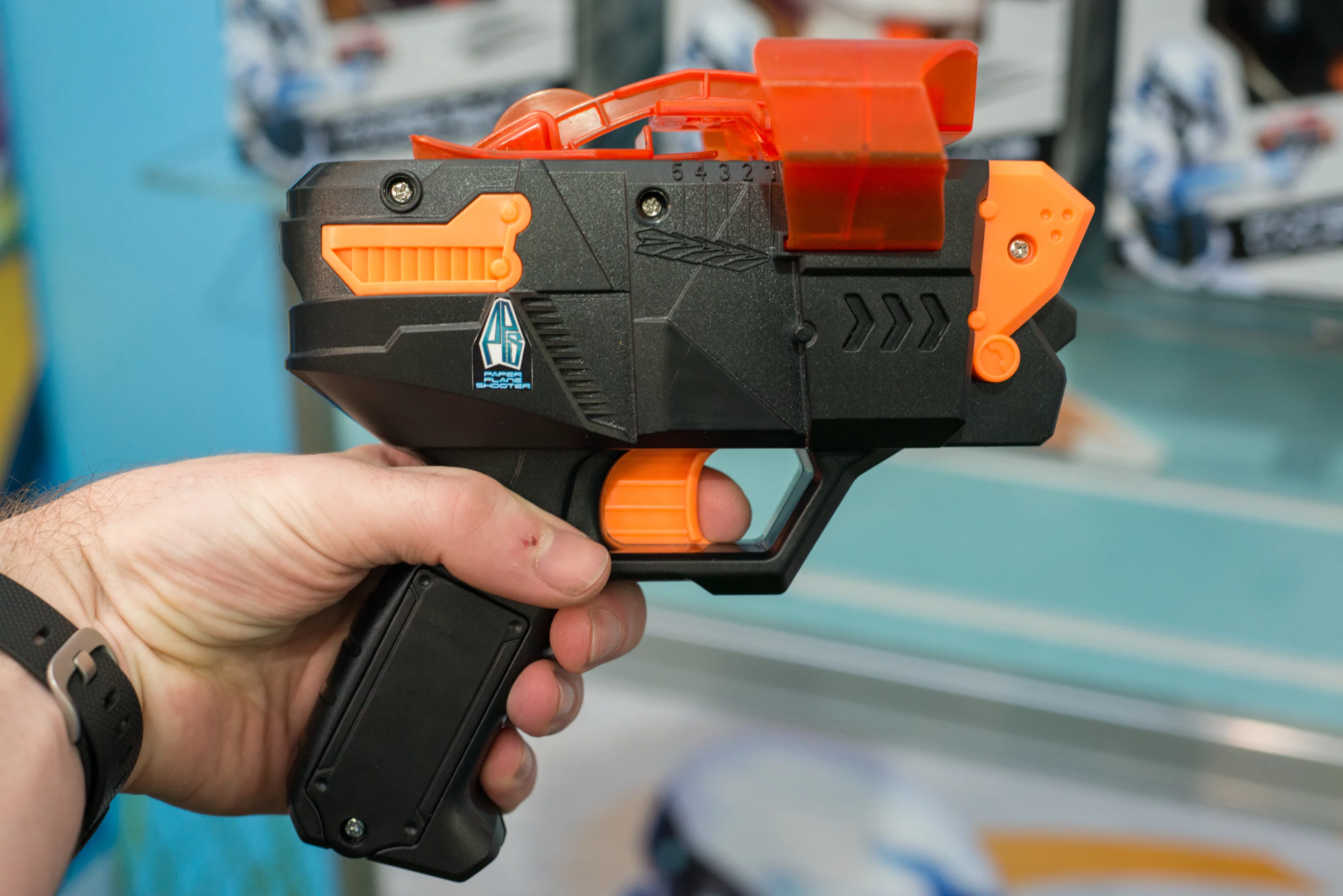 The Paper Plane Shooter is a toy gun which is used to launch paper planes