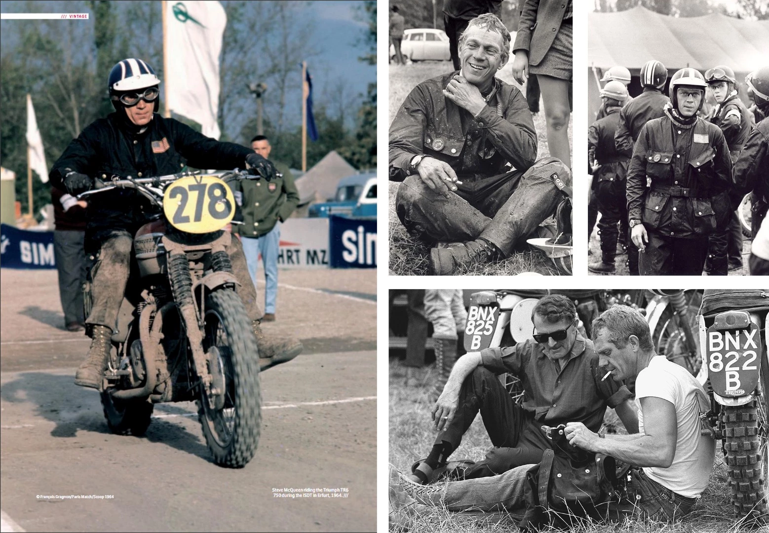 Steve McQueen wore Belstaff's waxed cotton jacket when competing on off-road motorcycles in cold or wet conditions and the Belstaff Company purchased Steve's jacket from the McQueen Estate in 2006 for $35,000. Belstaff has the jacket on display at its main showroom in Milan alongside a host of other celebrity-owned Belstaff jackets, most notably T.E. Lawrence (Lawrence of Arabia).