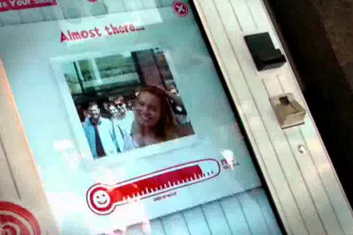 The vending machine's smile-o-meter