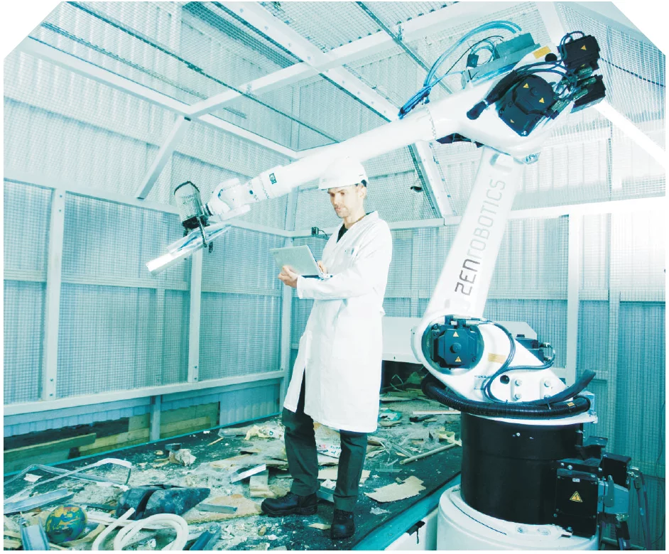 The ZenRobotics Recycler is an autonomous robotic arm that is designed for sorting recyclable and/or hazardous materials from waste