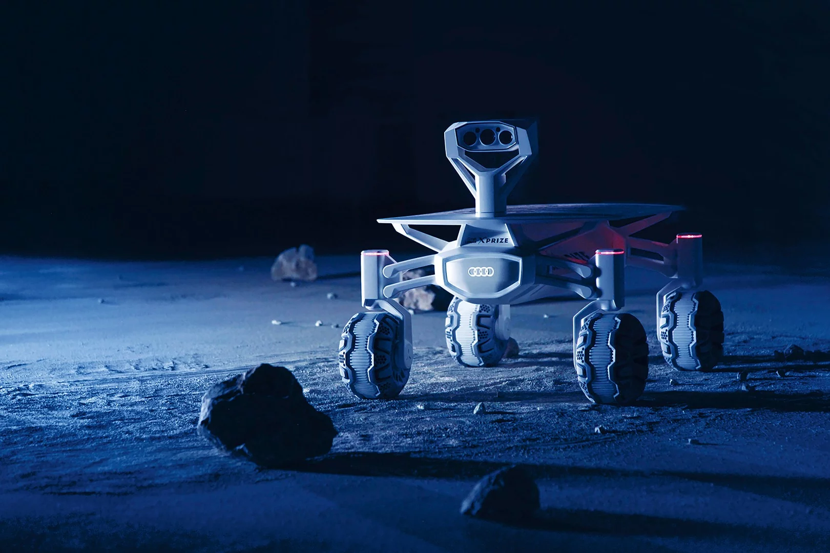 The Audi lunar quattro moon rover has a top speed 3.6 km/h