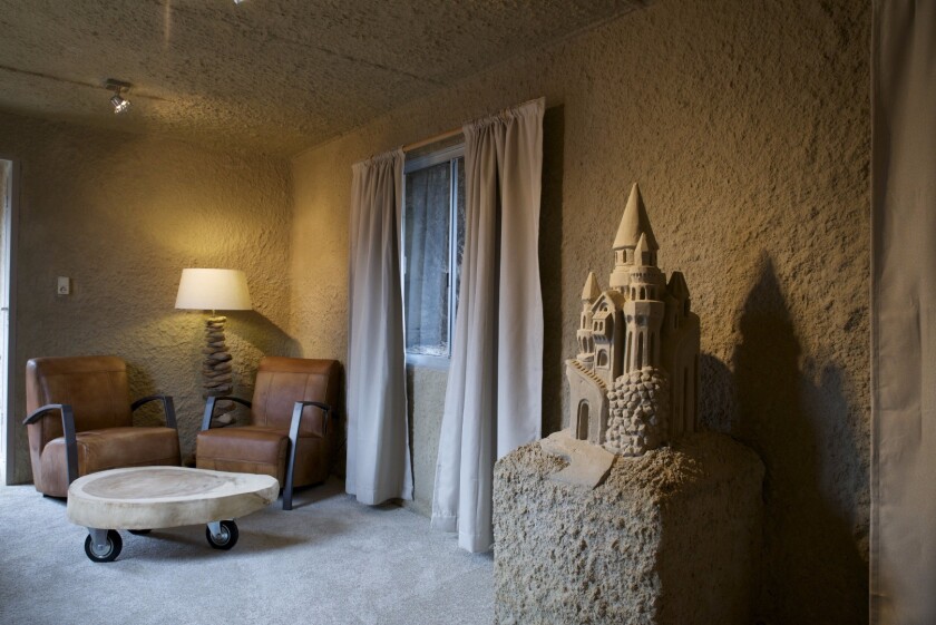Sand is kept away from any places that it could prove annoying, with soft carpet on the floor