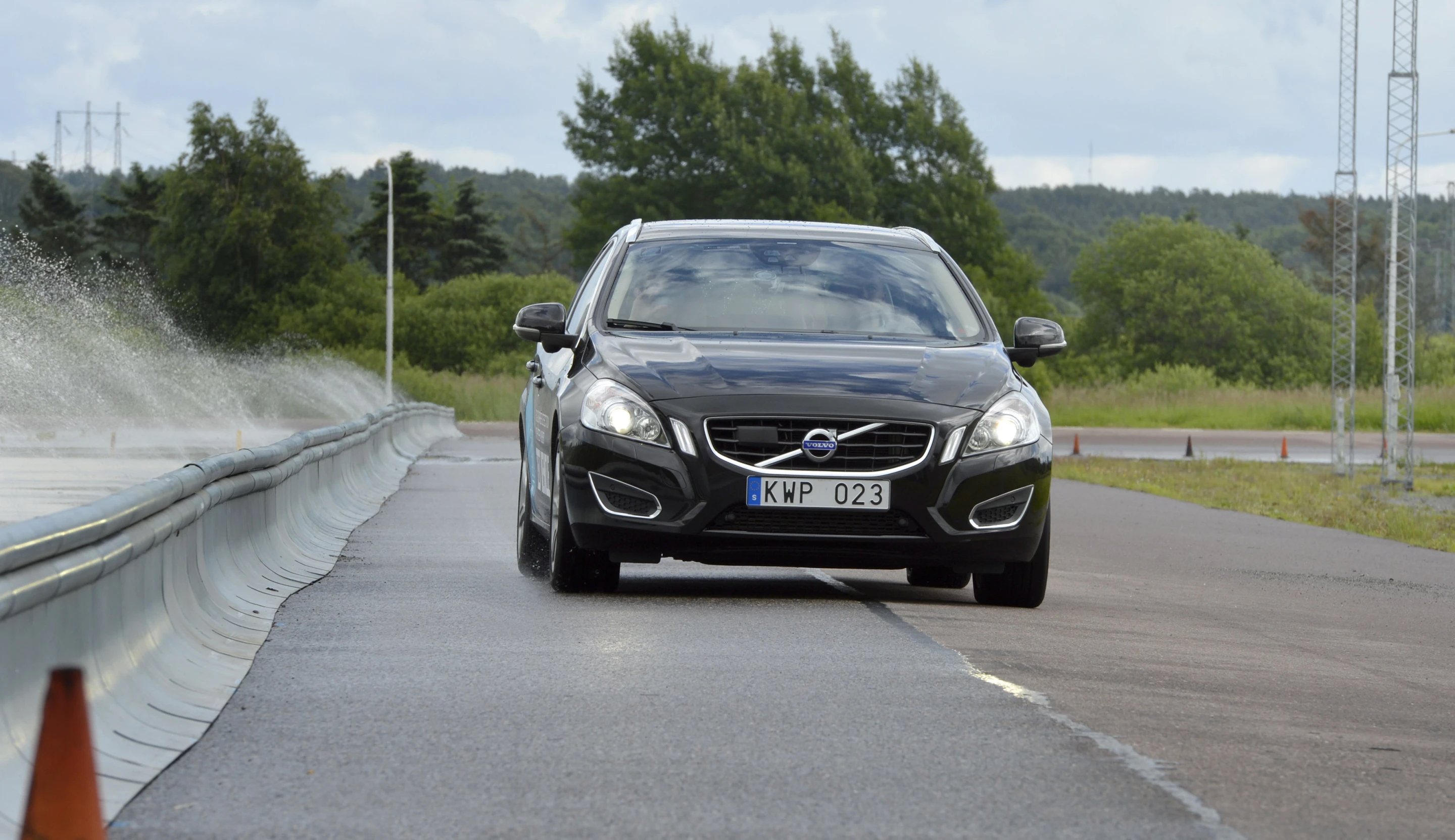 Volvo's barrier detection system steers the car away from danger