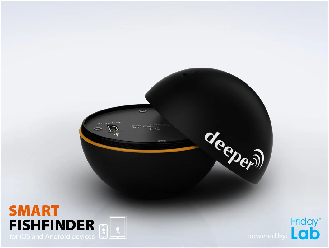 The Deeper fishfinder would run for up to six hours on one charge of its lithium-ion battery