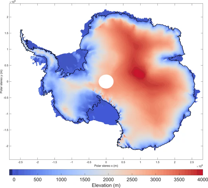The most comprehensive picture to date of the height of the Antarctic ice sheet