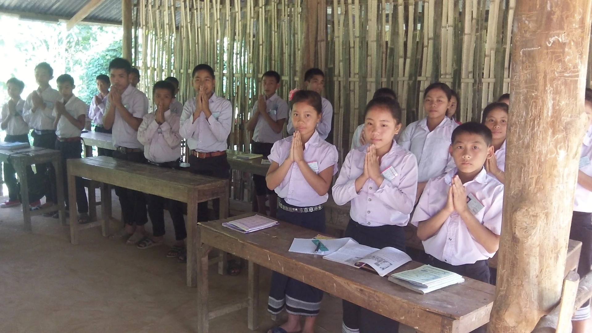 In this village, this had been the secondary school until two weeks prior when the Trust opened a new school. Now it's the primary school.
