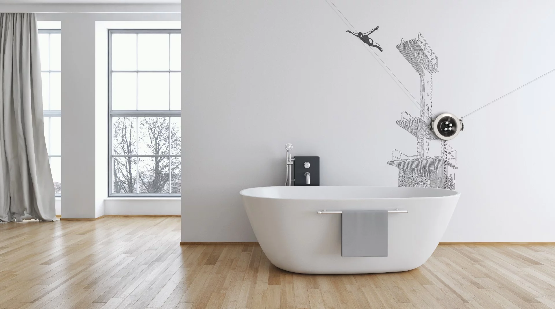 Scribit moves on a 2-axis plane across vertical surfaces such as walls, windows or whiteboards