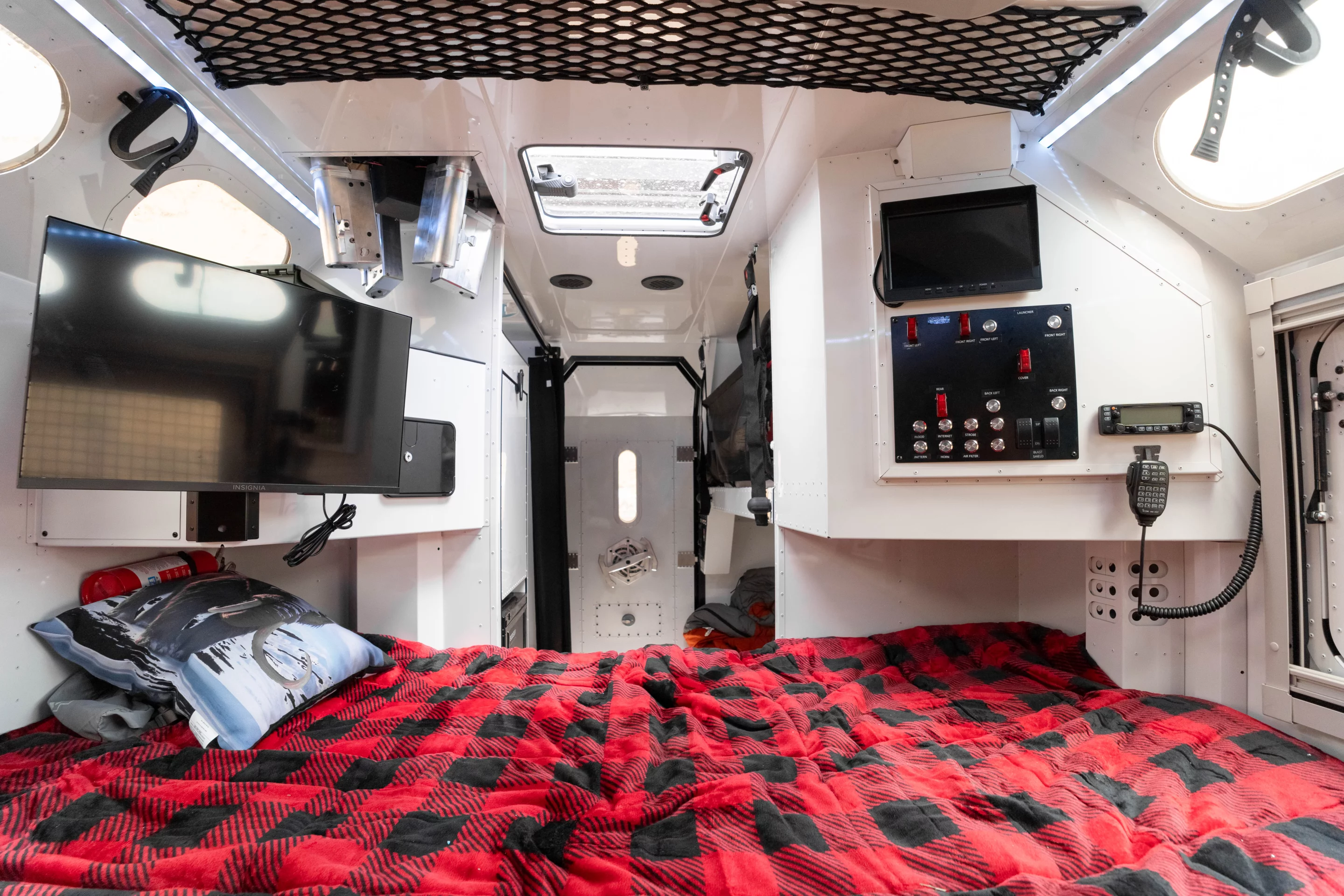 Keep an eye on your 360-degree surveillance, monitor all systems and communicate via HAM radio ... all from the comfort of bed