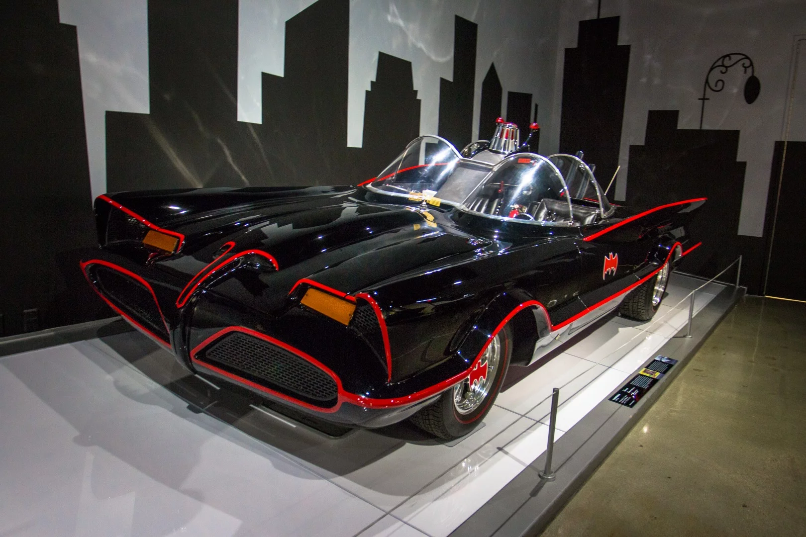 A replica of the 60s-era Batmobile from both the TV series and 1966 Batman: the Movie.