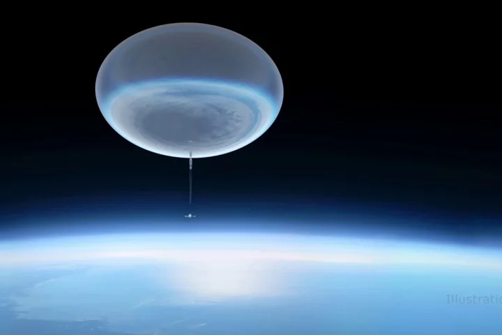 An artist's impression of ASTHROS, a new infrared telescope that will be carried to high altitude with a giant balloon